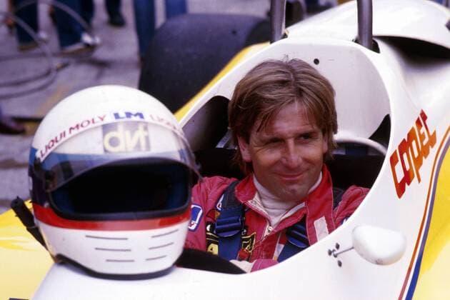 Manfred Winkelhock (Deutschland ATS (D)) im Cockpit seines Boliden Motorsport Grand Prix Herren Formel 1 Weltmeisterschaft 1982, Großer Preis von Deutschland, F1, F, GP Einzelbild Hockenheimring Hockenheim