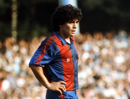 Diego Armando Maradona (FC Barcelona) Fußball Herren Primera Division 1982 1983, 1. Spanische Liga Einzelbild
