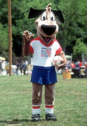 Striker - Das Maskottchen der Weltmeisterschaft 1994 Fußball WM Herren Glücksbringer 1994, Figur, Talisman Einzelbild