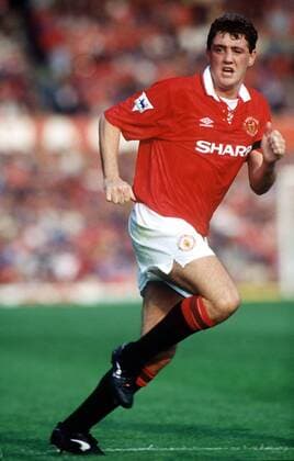 Steve Bruce (Manchester United) -  Fußball Herren English Premier League 1992 1993, 1. Englische Liga, Manchester United, ManU Einzelbild Manchester Dynamik,