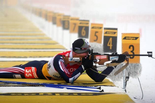 Sergei Tchepikov (Rußland) - Liegendschießen Biathlon Herren Weltcup 2005 2006, Welt Cup, Worldcup, World, WC, 10km, 10 km, Kilometer, Sprint Einzelbild Oberhof