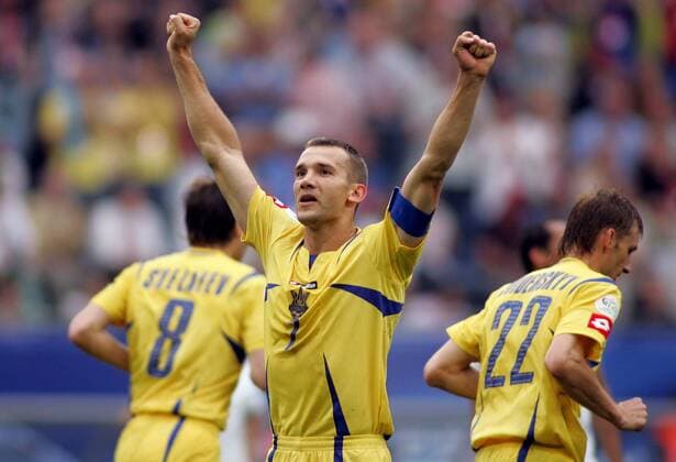 Andriy Shevchenko (Ukraine) - Torjubel Fußball WM Herren WM 2006, Länderspiel, Nationalteam, Gruppe H, Nationaltrikot Einzelbild Hamburg Freude, Fußball WM Herren WM 2006, Länderspiel, Nationalteam, Gruppe H, Nationaltrikot Einzelbild Hamburg Freude,