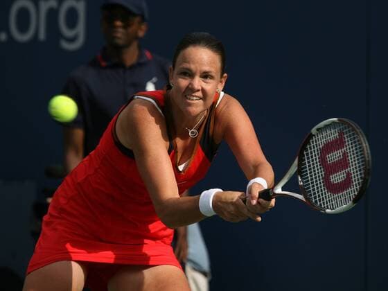 Lindsay Davenport (USA) - Rückhand Tennis Damen US Open 2006, WTA Tour, Grand Slam Einzelbild Flushing Meadow, Meadows New York, NY, N Y Tennis Damen US Open 2006, WTA Tour, Grand Slam Einzelbild Flushing Meadow, Meadows New York, NY, N Y
