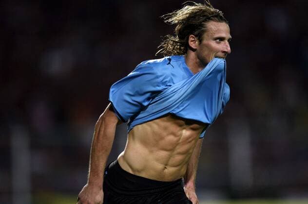 Diego Forlan (Uruguay) - Torjubel - (pan21131) Fußball Länderspiel Herren Copa America 2007, Südamerika, Südamerikameisterschaft, Meisterschaft, Viertelfinale, Nationalteam Einzelbild San Cristobal Kraft Freude, Fußball Länderspiel Herren Copa America 2007, Südamerika, Südamerikameisterschaft, Meisterschaft, Viertelfinale, Nationalteam Einzelbild San Cristobal Kraft Freude,