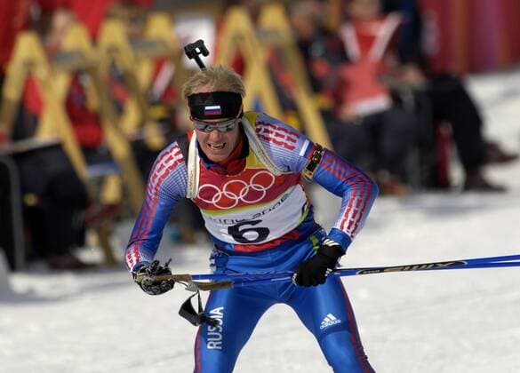 Sergei Tchepikov (Rußland) Biathlon OS Winter Herren Olympische Spiele Turin 2006, Winterspiele, 10km, 10 km, Kilometer, Sprint Einzelbild Cesana San Sicario Erschöpfung, Biathlon OS Winter Herren Olympische Spiele Turin 2006, Winterspiele, 10km, 10 km, Kilometer, Sprint Einzelbild Cesana San Sicario Erschöpfung,