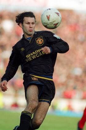 Ryan Giggs (Manchester United) -  Fußball Herren English Premier League 1993 1994, 1. Englische Liga, ManU Einzelbild Swindon Dynamik,