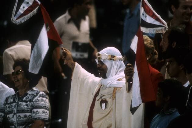 Fans aus Kuwait in Valladolid - WM 1982 Fußball WM Herren WM 1982, Länderspiel, Nationalteam, Gruppe Valladolid
