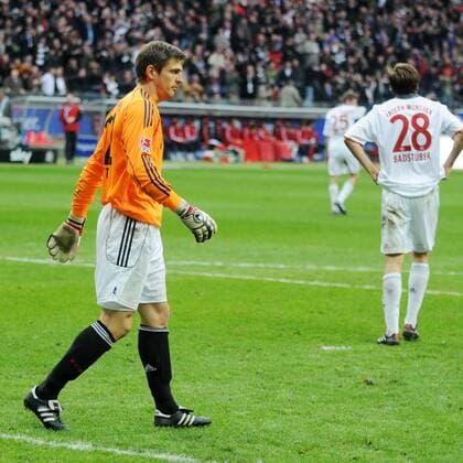 20.03.2010, Eintracht Frankfurt - FC Bayern München: Enttäuschung bei Torwart Hans Jörg Butt (Bayern)