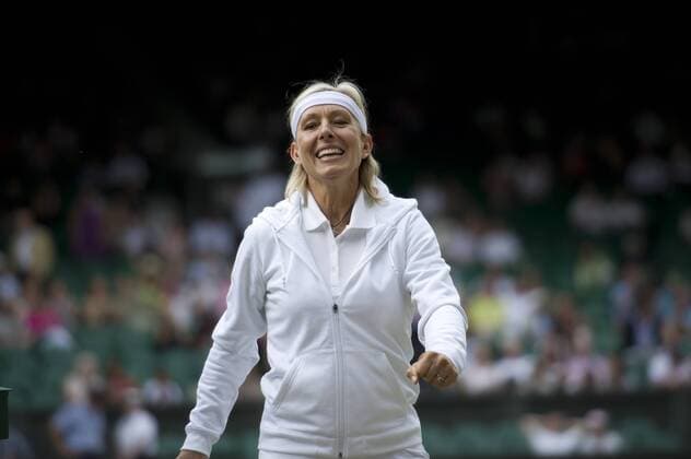 Martina Navratilova (USA) at Wimbledon international tennis tournament held at the All England Lawn Tennis Club, London, England. xDuncanxGrovex  ActionPlus11064874 Content restricted for UK based newspaper