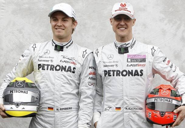 Grand Prix Australia 2011 08 Nico Rosberg (GER, Mercedes GP Petronas F1 Team), 07 Michael Schumacher (GER, Mercedes GP Petronas F1 Team), xHOCHxZWEIx
