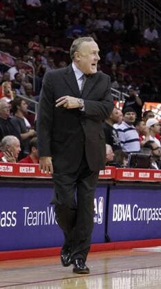 April 05, 2011: Houston Rockets head coach Rick Adelman yells at the referee during the second half of the NBA basketball game - ZUMAc04