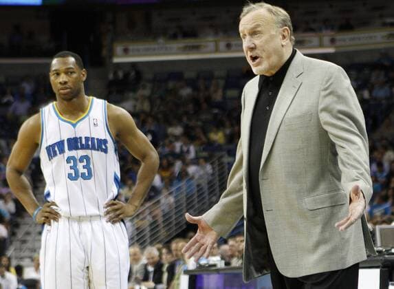 April 06, 2011: Houston Rockets head coach Rick Adelman reacts during the NBA basketball game between the New Orleans Hornets and the Houston Rockets at the New Orleans Arena in New Orleans, LA. - ZUMAc04