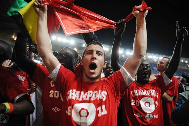 Football : Lille - Ligue 1 - 21.05.2011 Jubel des lillois Eden Hazard (Lille) Football : Lille - Ligue 1 - 21.05.2011 N.LeGouic FEP Panoramic 