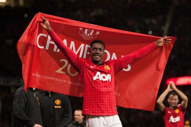 Football - 2012 2013 Premier League - Manchester United vs. Aston Villa Danny Welbeck of Manchester United celebrates at Old Trafford 
