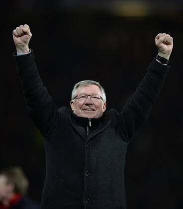 Sir Alex Ferguson manager of Manchester United celebrates winning the Barclays Premier :League for the 20th time- Barclays Premier League - Manchester Utd vs Aston Villa - Old Trafford Stadium - Manchester - 22 04 13 - Picture Simon Bellis Sportimage EDITORIAL USE ONLY. No use with unauthorised audio, video, data, fixture lists, club league logos or live services. Online in-match use limited to 120 images, no video emulation. No use in betting, games or single club league player publications.