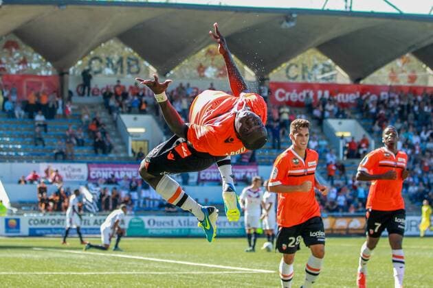 Aboubakar Vincent (FC Lorient) FOOTBALL : Match FC Lorient vs Girondins Bordeaux - Ligue 1 - 22 09 2013 BrunoPerrel Panoramic 