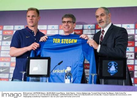 Jordi Mestre - Andoni Zubizarreta. Torwart Mark Andre Ter Stegen. Mark Andre Ter Stegen introduction as new Barcelona goalkeeper. xGERMANxPARGAx 
