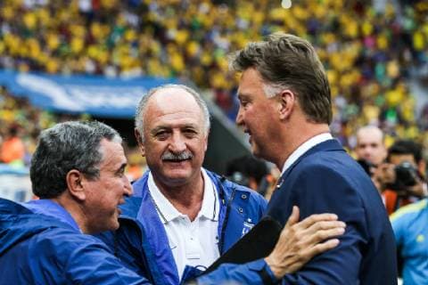 BRASILIA, DF - 12 07 2014: Luiz Felipe Scolari, Carlos Alberto Parreira, Louis Van Gaal during the match between Brazil vs Netherlands, valid for the World Cup, held at Mane Garrincha Stadium. ( x(3485)xBetoxBaratax  (25541)