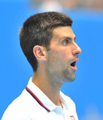 (141003) -- BEIJING, Oct. 3, 2014 -- Novak Djokovic of Serbia reacts during the men s quarterfinal match at the China Open tennis tournament in Beijing, China, Oct. 3, 2014. (SP)CHINA-BEIJING-TENNIS-CHINA OPEN LixWen