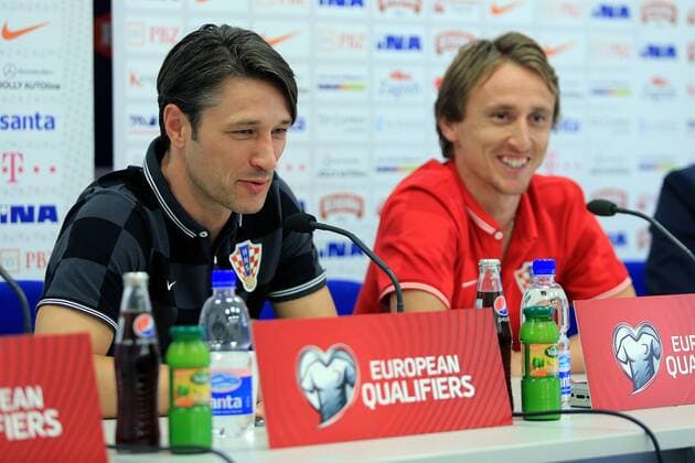 Croatia national football team - press conference 12.10.2014., Osijek, Croatia - Croatia coach Niko Kovac and Luka Modric attends a press conference ahead of the UEFA EURO qualifier.  DavorxJavorovic PIXSELL