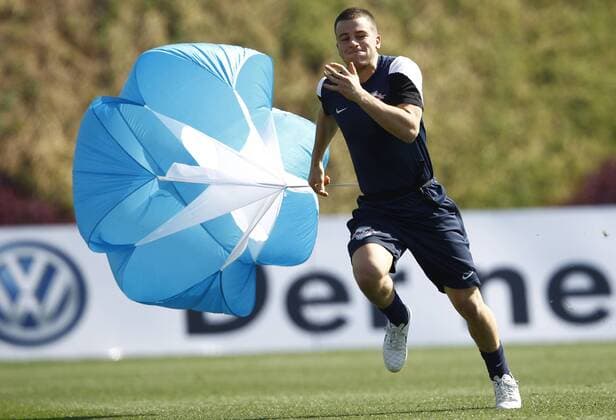 SOCCER - 2. DFL, RB Leipzig, training DOHA,QATAR,22.JAN.15 - SOCCER - 2. DFL, 2. Deutsche Bundesliga, RasenBallsport Leipzig training camp. Image shows Diego Demme (RB Leipzig).
