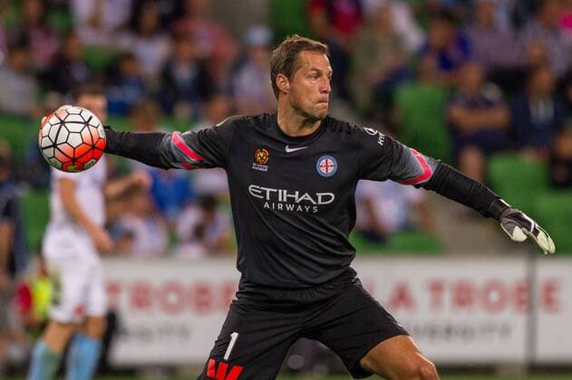 5 Mar 2016: Thomas Sorensen of Melbourne City clears the ball during the 22nd round of the 2015-16 Hyundai A-League Season between Melbourne City and Sydney FC held at AAMI Park, VIC, Australia. (Photo by Jason Heidrich Icon Sportswire) SOCCER: MAR 05 A-League - Sydney FC at Melbourne City FC Icon160305051 EDITORIAL USE ONLY