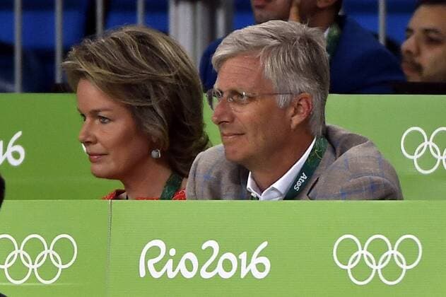 Queen Mathilde of Belgium and King Philippe - Filip of Belgium pictured during the women s -48kg judo competition at the 2016 Olympic Games Olympische Spiele Olympia OS in Rio, Saturday 06 August 2016, in Rio, Brazil. ERICxLALMAND x04904804x