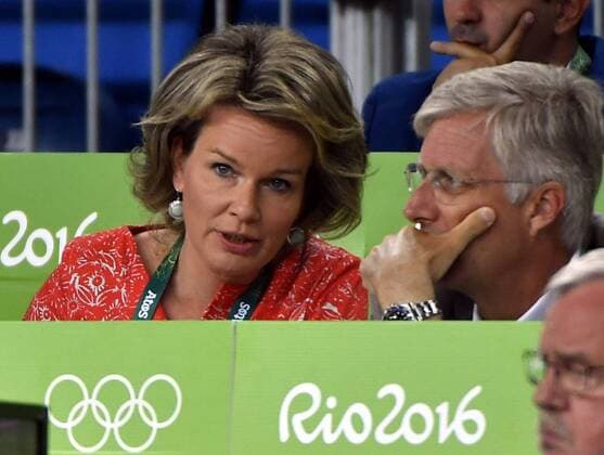 Queen Mathilde of Belgium and King Philippe - Filip of Belgium pictured during the women s -48kg judo competition at the 2016 Olympic Games Olympische Spiele Olympia OS in Rio, Saturday 06 August 2016, in Rio, Brazil. ERICxLALMAND x04904823x