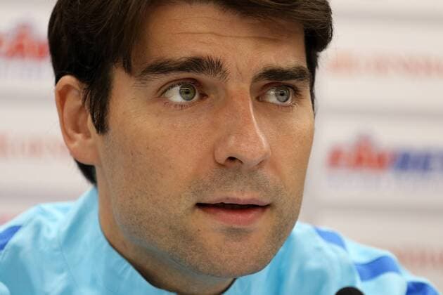 Croatia national football team press conference PK Pressekonferenz 5.10.2016., Shkoder, Albania - Press conference on the eve of Croatian national football team qualifying match with the Kosovo national team Nationalteam Vedran Corluka.  ArminxDurgut HaloPix Pixsell