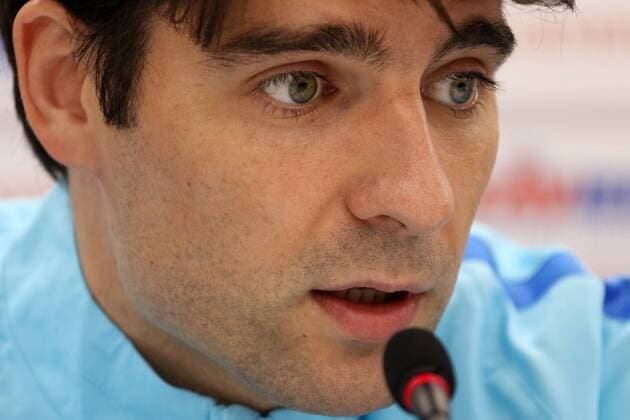 Croatia national football team press conference PK Pressekonferenz 5.10.2016., Shkoder, Albania - Press conference on the eve of Croatian national football team qualifying match with the Kosovo national team Nationalteam Vedran Corluka.  ArminxDurgut HaloPix Pixsell