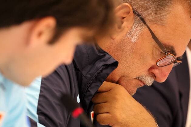 Croatia national football team press conference PK Pressekonferenz 5.10.2016., Shkoder, Albania - Press conference on the eve of Croatian national football team qualifying match with the Kosovo national team Nationalteam Ante Cacic.  ArminxDurgut HaloPix Pixsell