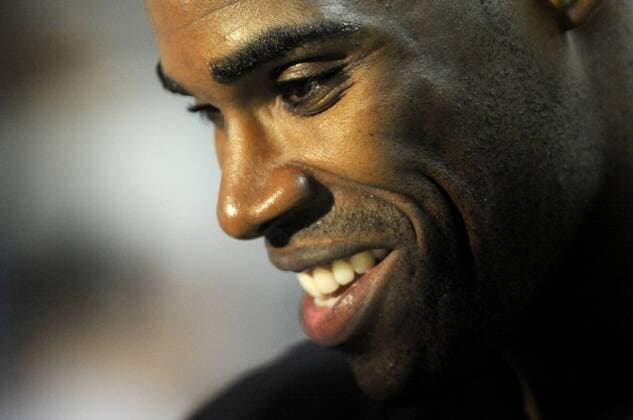 Antawn Jamison of the Washington Wizards talks to media after practice during training camp at the Siegel Center on the campus of Virginia Commonwealth University in Richmond, Va., Tuesday, September 30, 2008 Washington DC - September 30, 2008 - ZUMAw85_ 20080930_zaf_w85_006