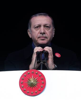 Turkish President Recep Tayyip Erdogan speaks before a friendly football match held for the martyrs killed on the recent terror attacks in Turkey, at Vodafone Arena in Istanbul, Turkey on December 22, 2016. Foreign and Turkish footballers from Turkish Spor Toto Super League s 18 team, compete at the friendly match and the income of the match will be donated to relatives of the martyrs.  Copyright: TolgaxAdanali 15587356