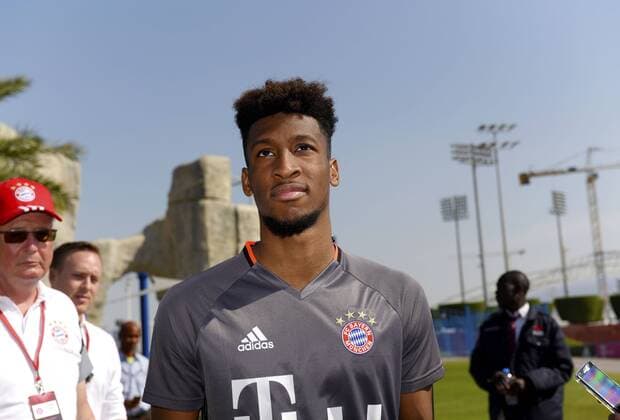 07.01.2017, Fussball 1.Bundesliga 2016 2017, FC Bayern München Wintertrainingslager in Doha (Katar). Training auf dem Trainingsplatz der Aspire Academy bei Doha, Kingsley Coman (Bayern München) nachdenklich. 