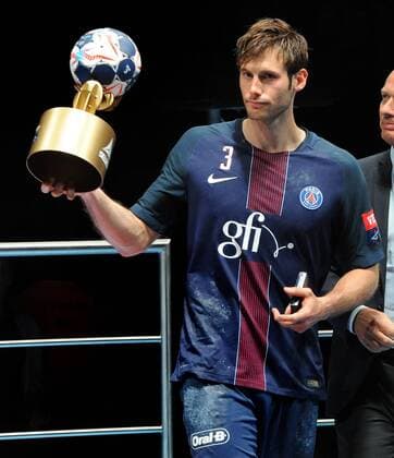 Paris SG vs HC Vardar Skopje Köln (GER). Lanxess-Arena (Kölnarena), 4.6.2017 Handball, Finale des VELUX EHF Final 4, EHF Men s Champions League Final Four CL-Gewinner HC Vardar Skopje Uwe GENSHEIMER, Paris Saint-Germain wir als bester Torjäger ausgezeichnet.