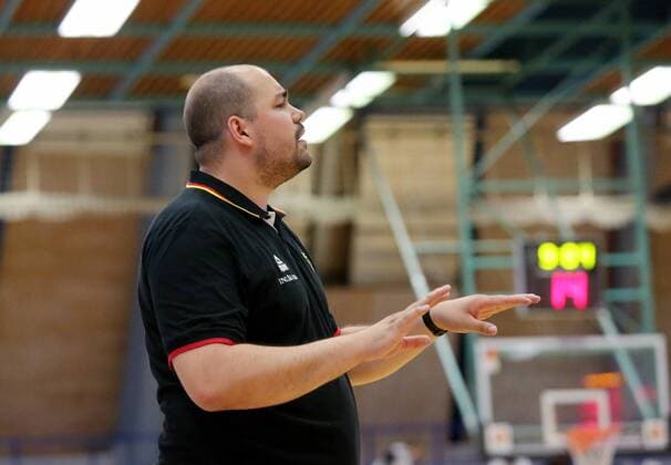 Ludwigsburg Basketball U16 Länderspiel Deutschland vs. Frankreich, Trainer Alan Ibrahimagic (GER)