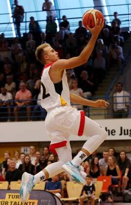 Ludwigsburg Basketball U16 Länderspiel Deutschland vs. Frankreich, Lukas Herzog (GER)