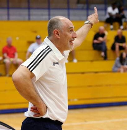 Ludwigsburg Basketball U16 Länderspiel Deutschland vs. Frankreich, Trainer Bernard Faure (FRA)