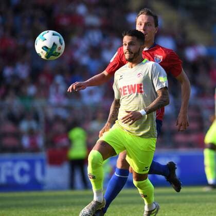 Fussball, Saison 2017 2018, Testspiel, Freundschaftsspiel, KFC Uerdingen vs 1.FC Köln, 21.07.2017, Grotenberg-Stadion Krefeld,Leonardo Bittencourt 1.FC Köln , Aktion, Einzelbild,