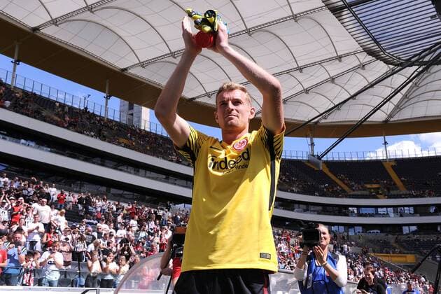 Fußball Testspiel Eintracht Frankfurt - FSV Frankfurt am 06.08.2017 in der Commerzbank-Arena in Frankfurt Lukas Hradecky ( Frankfurt ) xJKx