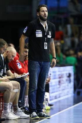 Trainer Bennet Wiegert (SC Magdeburg) - Handball Bundesliga Saison 2017-2018 Punktspiel SC Magdeburg vs. TSV GWD Minden in der GETEC Arena in Magdeburg - Deutschland, Handball, Mann, Maenner,24.09.2017