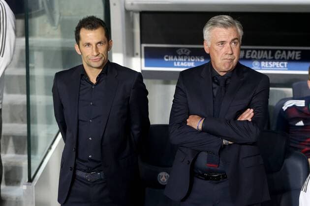 Sportdirektor Hasan Salihamidzic ( FC Bayern Muenchen )Trainer Carlo Ancelotti (FC Bayern Muenchen), Paris Saint-Germain vs. FC Bayern Muenchen, Champions League, Fussball, 27.09.2017, Paris Copyright: xLanger Eibner-Pressefotox EP_HLR