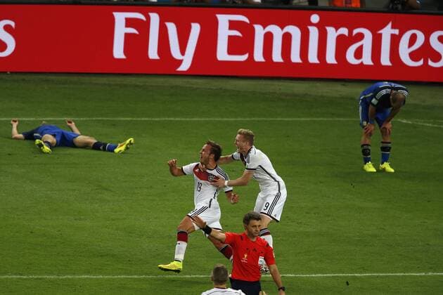 Rio the Janeiro 13 07 2014 World Cup 2014 World Championship Football in Brazil Maracana Stadium World Cup final Germany Argentina Mario Goetze and Others Schuerrle after the 1 0 Germany Argentina