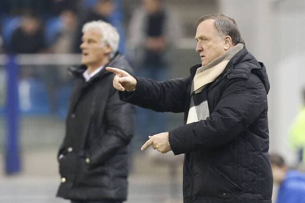 ARNHEM Vitesse PSV Football KNVB cup season 2012 2013 09 02 2012 stadium Gelredome PSV Eindhoven trainer Dick Lawyer r with Vitesse trainer Fred Rutten l vitesse psv