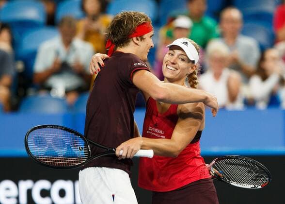 ANGELIQUE KERBER ALEXANDER ZVEREV mixed doubles tennis Hopman Cup 2018 ITF Perth arena Perth Western Australia Australia 1 January 2018 Â Copyright: xJuergenxHasenkopfx