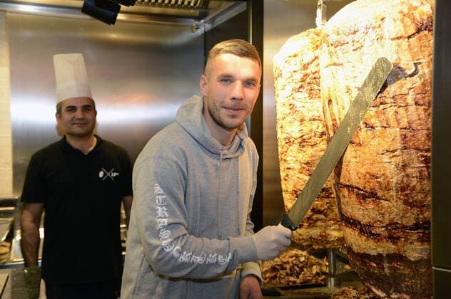 Lukas Podolski at the opening of his kebab restaurant Mangal shawarma on 01 Clodwigplatz Cologne 06 2018 Foto:xJ.xKrickx xFuturexImage