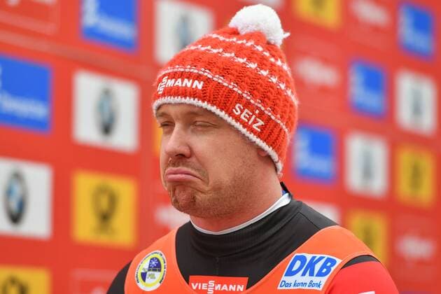 Felix LOCH GER disappointment frustration disappointed frustrated crushed action frame single subject cut to portrait portrait portrait men s single Luge World Cup Königsee Luge on 07 01 2018 rink Königssee