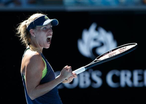 ANGELIQUE KERBER GER makes the fist and cheering cheering emotion Tennis Australian Open 2018 Grand Slam ATP WTA Melbourne Park Melbourne Victoria Australia 18 January 2018 Copyright: xJuergenxHasenkopfx