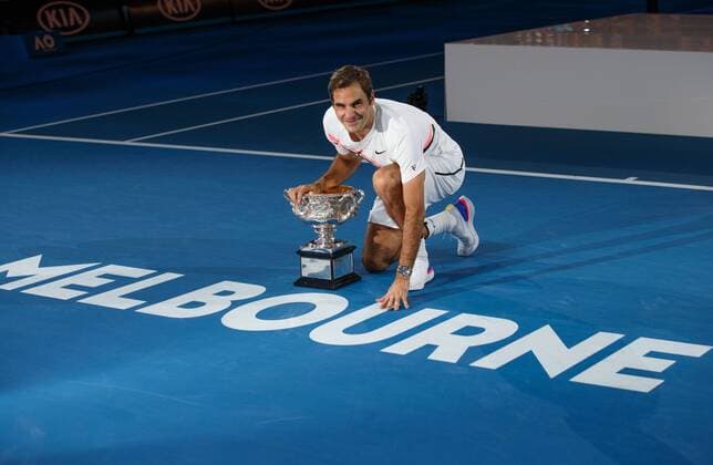 ROGER FEDERER SUI ceremony Tennis Australian Open 2018 Grand Slam ATP WTA Melbourne Park Melbourne Victoria Australia 28 January 2018 Copyright: xJuergenxHasenkopfx