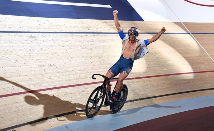 Nate Koch USA wins the Keirin final 107 Berlin six days Six Day Berlin 6 day race six days cycling sixdays Berlin 29 1 2018 velodrome